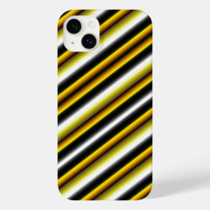 Gelbe Schwarz-weiße Regenbogenstreifen Case-Mate iPhone 14 Plus Hülle