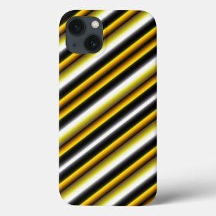 Gelbe Schwarz-weiße Regenbogenstreifen Case-Mate iPhone Hülle