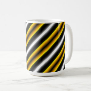 Gelbe Schwarz-weiße Regenbogenstreifen Kaffeetasse
