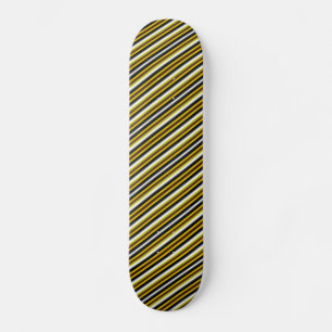Gelbe Schwarz-weiße Regenbogenstreifen Skateboard