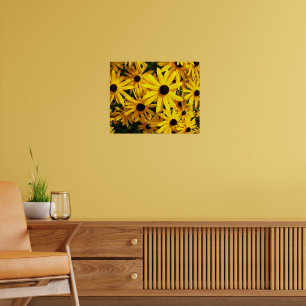 Gelbe Schwarzäugige Susans Blumen Poster