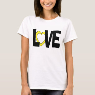 Gelbe schwarze Liebe Herzwort Hochzeit Shirt