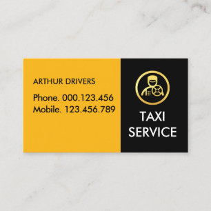 Gelbe schwarze Taxi-Fahr-Schichten Visitenkarte