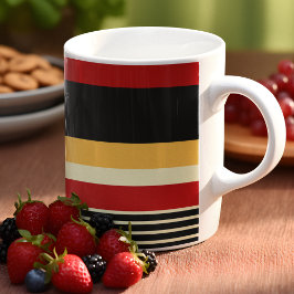 Gelbe, schwarze und rote Streifen Kaffeetasse