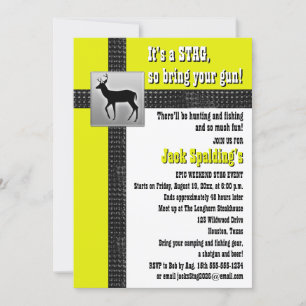Gelbe, schwarze und weiße Hirsch-Einladung Einladung