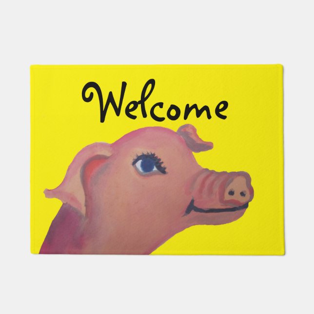 gelbe Schwein-Fußmatte Fußmatte (Vorderseite)