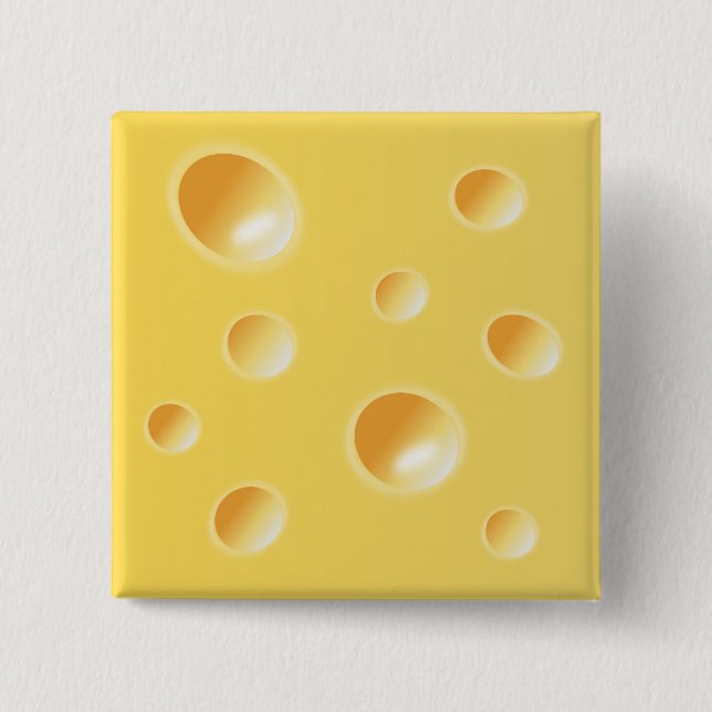 Gelbe Schweizer Käse-Beschaffenheit Button (Vorderseite)