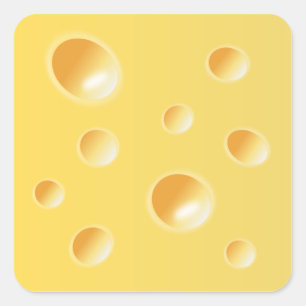 Gelbe Schweizer Käse-Beschaffenheit Quadratischer Aufkleber