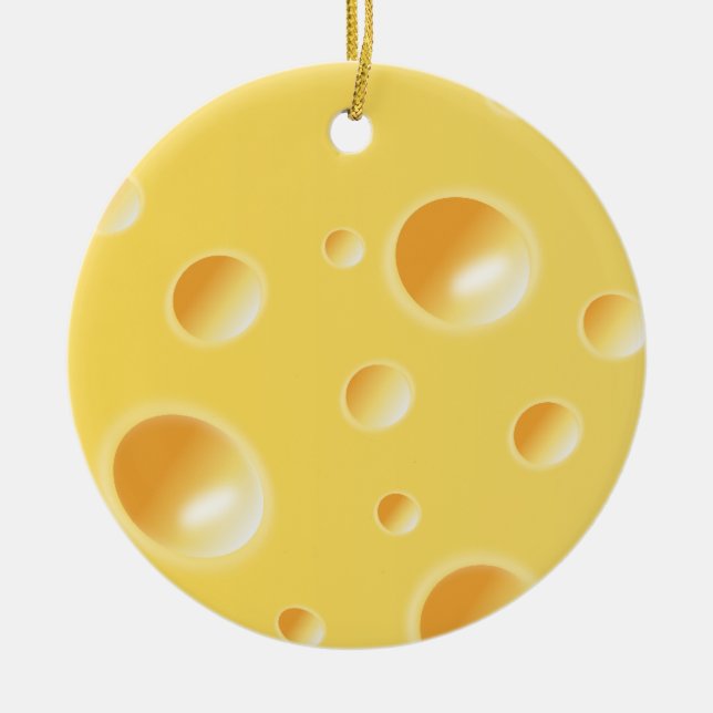 Gelbe Schweizer Käse-Beschaffenheits-Verzierung Keramikornament (Vorne)