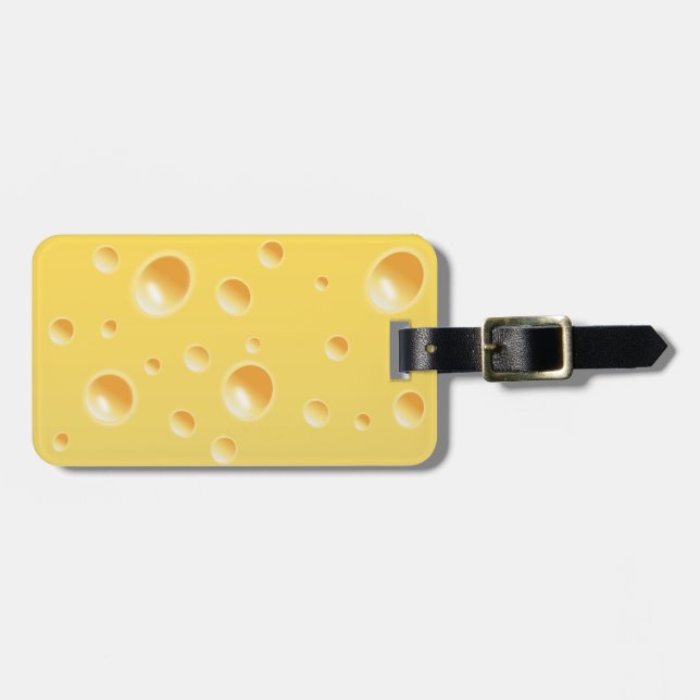 Gelbe Schweizer Käse Textur Gepäckanhänger (Vorderseite horizontal)