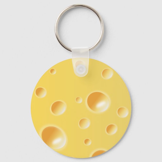 Gelbe Schweizer Käse Textur Schlüsselanhänger (Vorderseite)