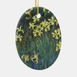 Gelbe Schwertlilien von Claude Monet, Vintage Fine Keramik Ornament