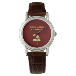 Gelbe Silhouette des modernen Wellness-Centers Armbanduhr