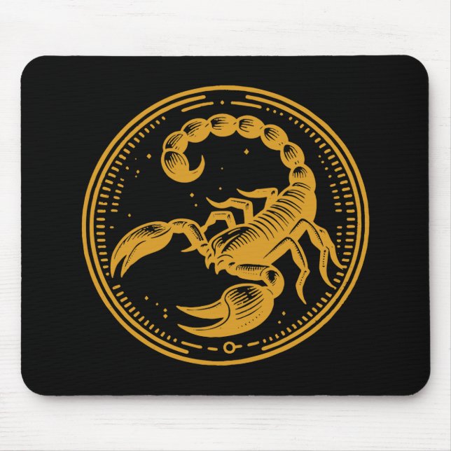 Gelbe Skorpion Astrologie Zodiac Sign Skorpio Mousepad (Vorne)