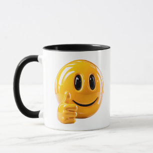 Gelbe Smiley-Gesicht Daumen Hoch Illustration Tasse