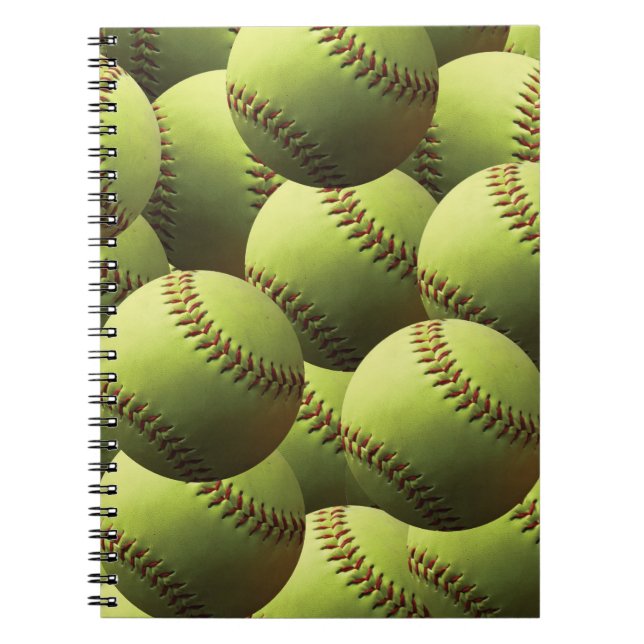 Gelbe Softball-Tapete Notizblock (Vorderseite)