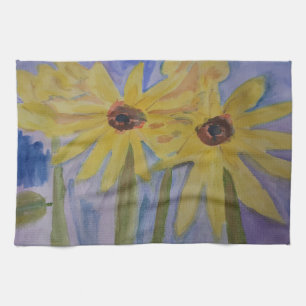 Gelbe Sommer-Sonnenblumen-Teigeschirrhandtuch Geschirrtuch