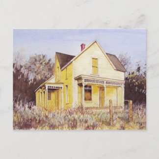 Gelbe Sommer-Zuhause - Postkarte