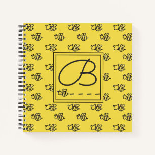 Gelbe Sommerbienen-Muster Notizbuch