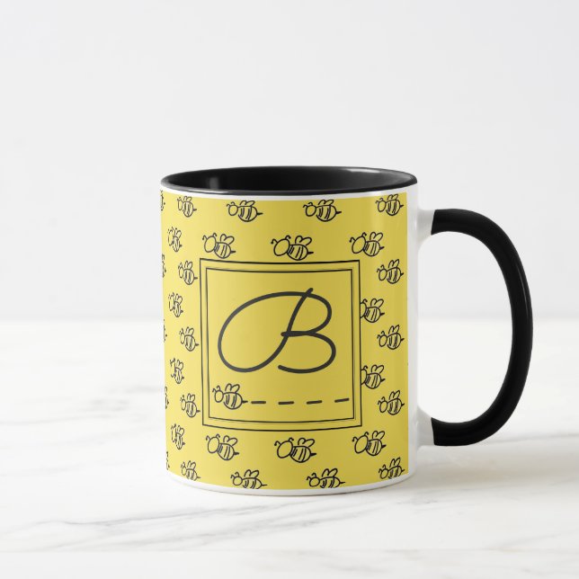 Gelbe Sommerbienen-Muster Tasse (Rechts)