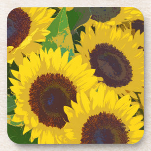 Gelbe Sommersonnenblumen Getränkeuntersetzer