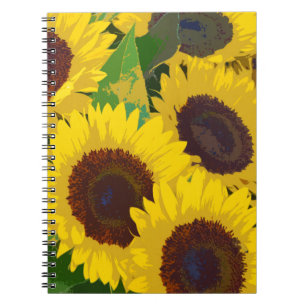 Gelbe Sommersonnenblumen Notizblock