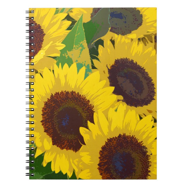 Gelbe Sommersonnenblumen Notizblock (Vorderseite)