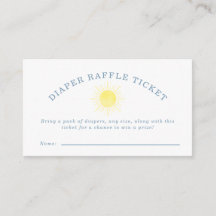 Gelbe Sonne Blau kariert Baby Shower Windel-Raffle
