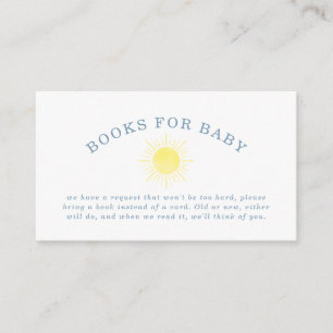 Gelbe Sonne Blaues Gingham-Baby-Shower-Bücher Für  Begleitkarte