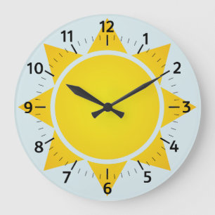Gelbe Sonne Große Wanduhr