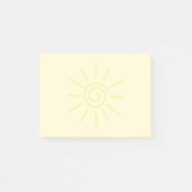 Gelbe Sonne Zeichne kundenspezifisch Post-it Klebezettel (Vorderseite)