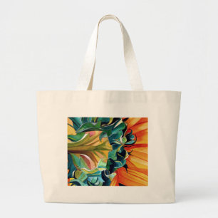 Gelbe Sonnenblume Aquarellmalerei Jumbo Stoffbeutel