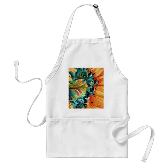 Gelbe Sonnenblume Aquarellmalerei Schürze (Vorne)