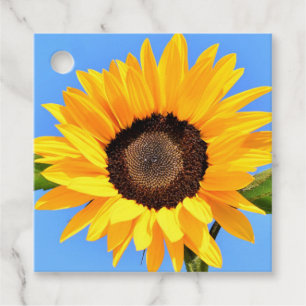 Gelbe Sonnenblume auf blauem Himmel - Sommer Geschenkanhänger