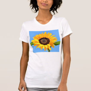 Gelbe Sonnenblume auf blauem Himmel - Sommer T-Shirt