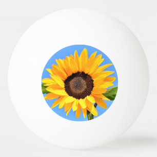 Gelbe Sonnenblume auf blauem Himmel - Sommer Tischtennisball