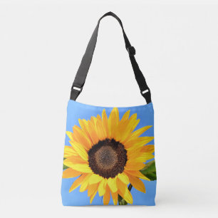 Gelbe Sonnenblume auf blauem Himmel - Sommer Tragetaschen Mit Langen Trägern