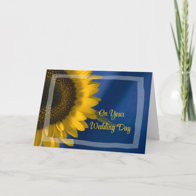 Gelbe Sonnenblume auf Blended Family Karte (Vorderseite)