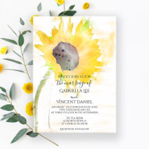 Gelbe Sonnenblume auf einer Hochzeit mit weißem Wa