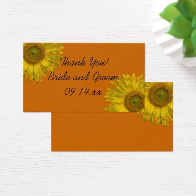Gelbe Sonnenblume auf Orangen Gastgeschenk Hochzei (Schreibtisch)