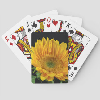 Gelbe Sonnenblume auf schwarzem Hintergrund Spielk Spielkarten