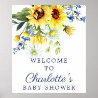 Gelbe Sonnenblume Babydusche Begrüßungszeichen