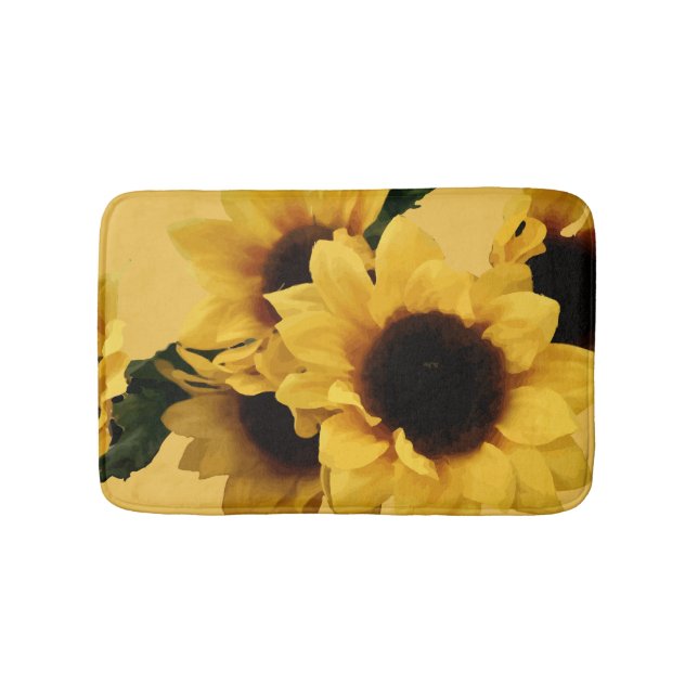 Gelbe Sonnenblume Badematte (Vorderseite)