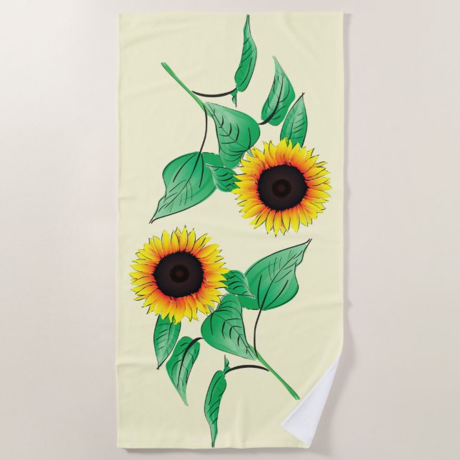 Gelbe Sonnenblume Badetuch - Farbe wählen (Vorderseite)