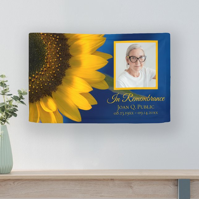 Gelbe Sonnenblume Blauer Feier zur Beerdigung des  Banner (Von Creator hochgeladen)