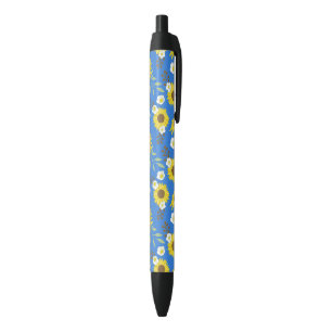 Gelbe Sonnenblume Blauer Hintergrund Blume Blauer  Kugelschreiber