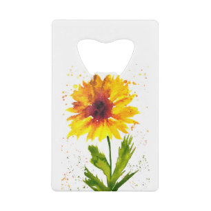 Gelbe Sonnenblume Blume elegant rustikal Geldbeutel Flaschenöffner
