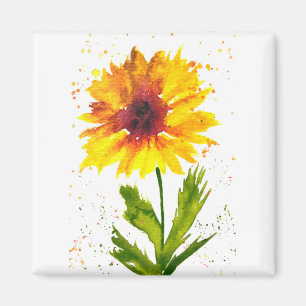 Gelbe Sonnenblume Blume elegant rustikal Magnet