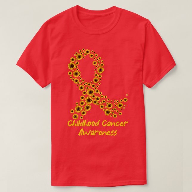 Gelbe Sonnenblume Blüte Kinderkrebs Bewusstsein T-Shirt (Design vorne)