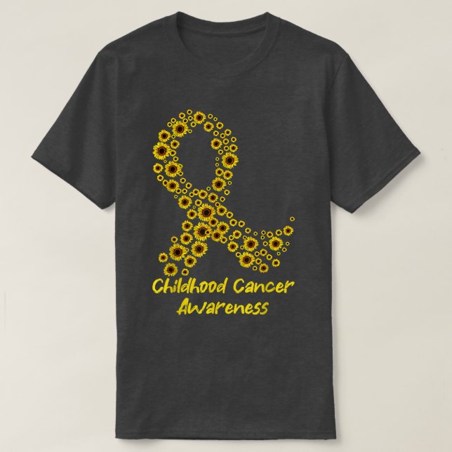 Gelbe Sonnenblume Blüte Kinderkrebs Bewusstsein T-Shirt (Design vorne)